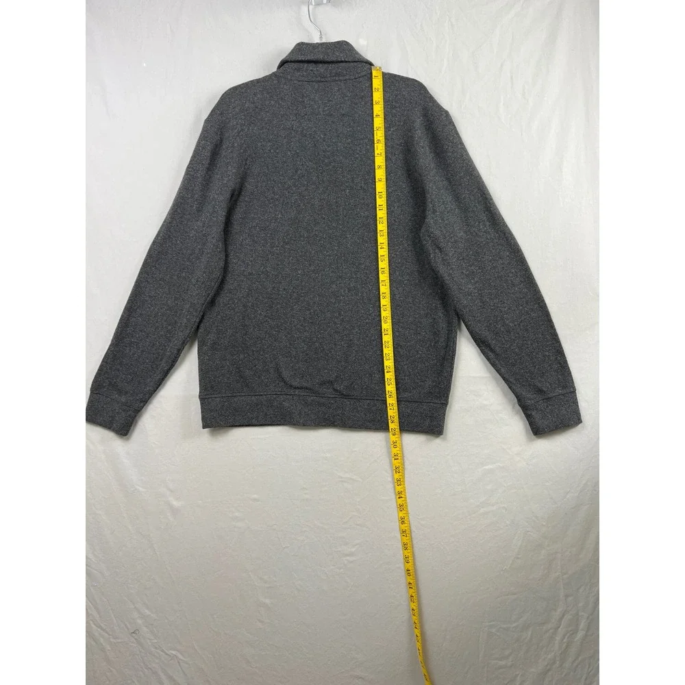 Banana Republic Sweater Mens Large Gray Ultra-Soft Waffle Shawl Collar Pullover